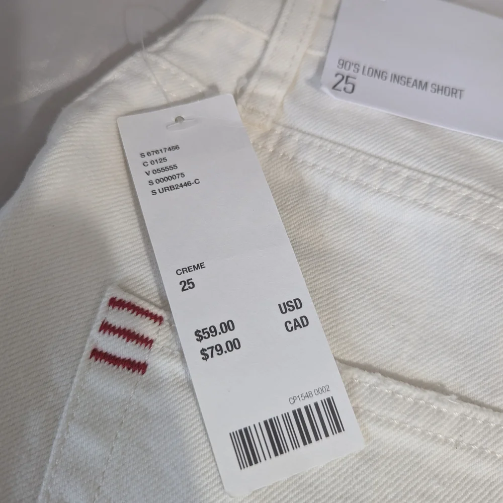 Urban Outfitters White High-Waisted Jean Shorts Frayed Hem